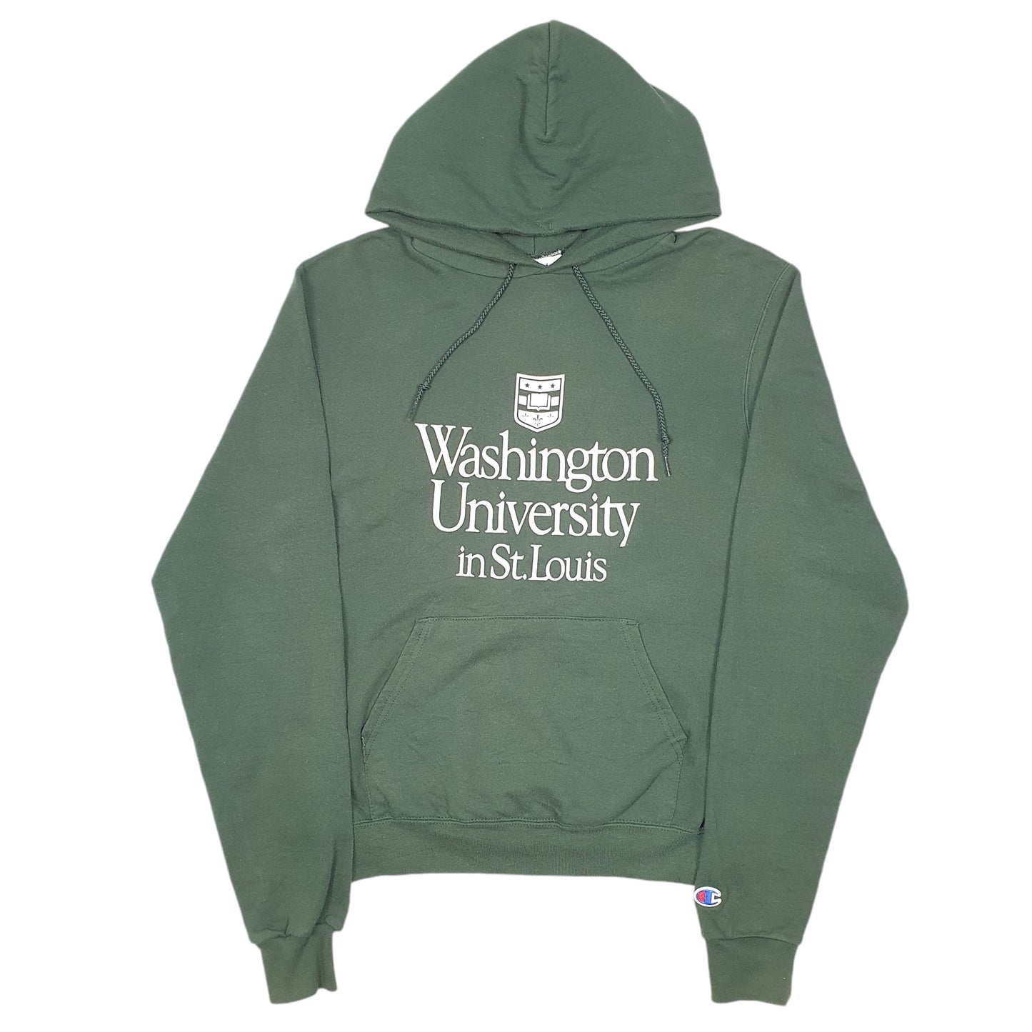 Mens Green Champion Washington University St Louis USA Hoodie Jumper