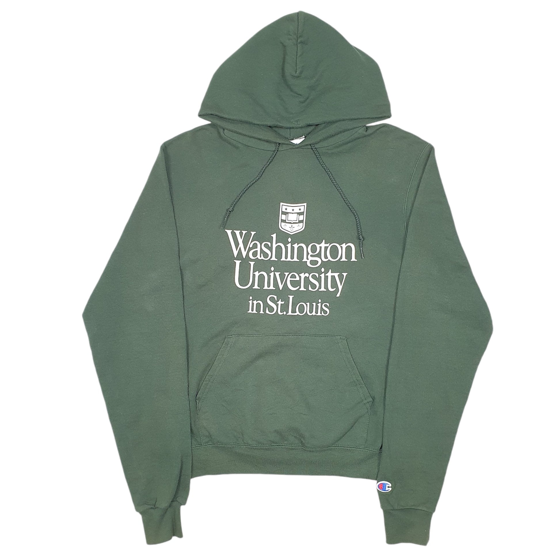 Mens Green Champion Washington University St Louis USA Hoodie Jumper