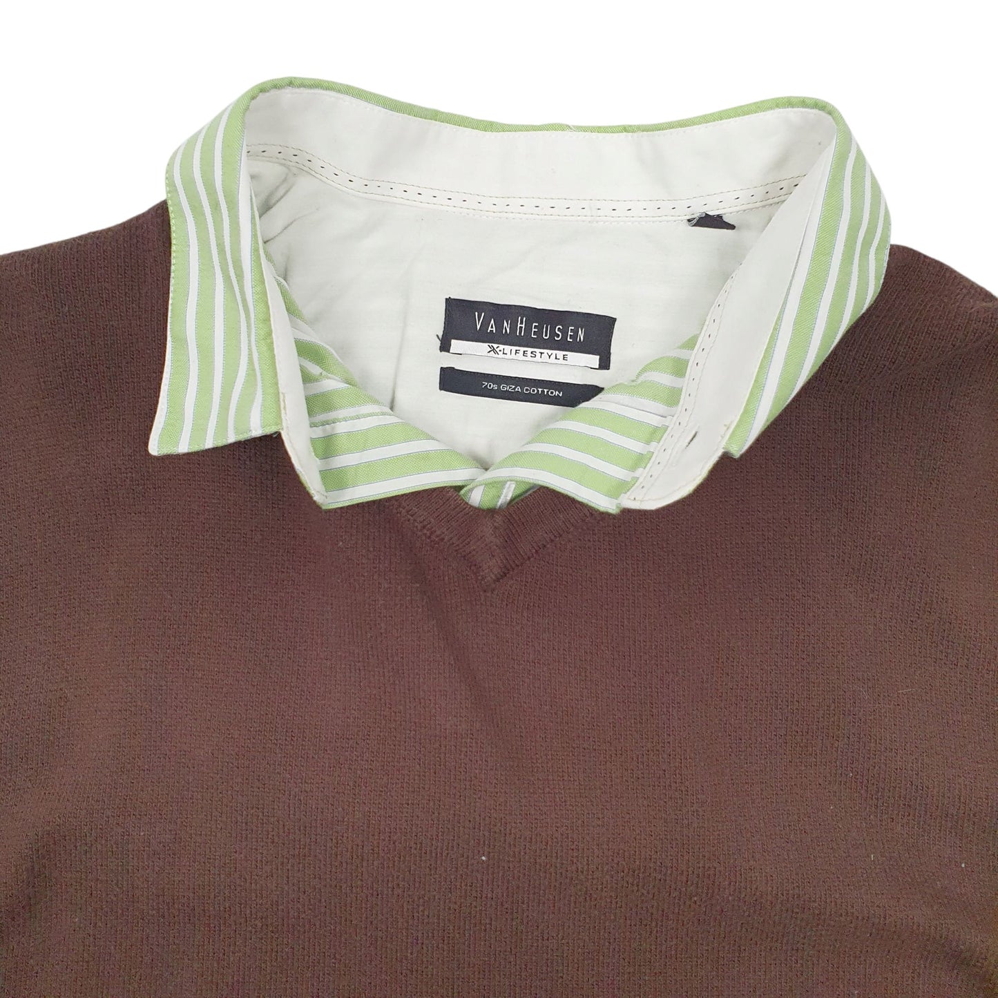 Mens Brown Van Heusen Reworked Crewneck Jumper