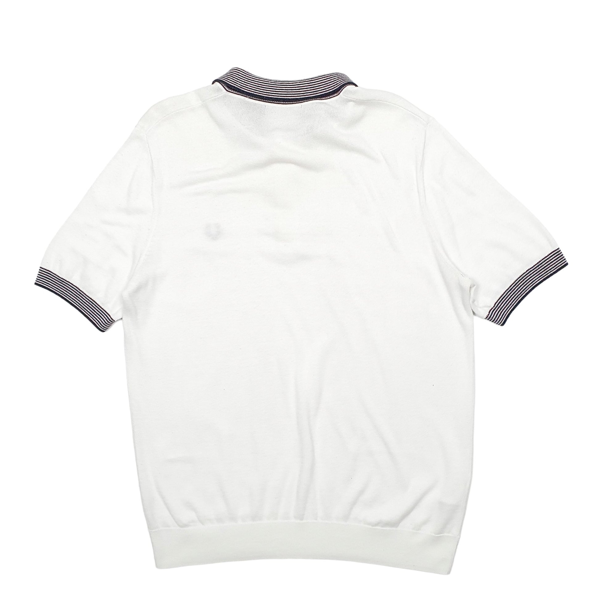 Mens White Fred Perry  Short Sleeve Polo Shirt