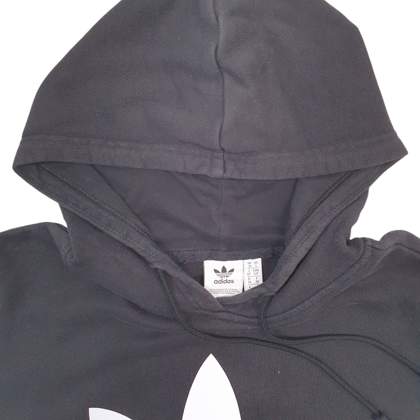 Womens Black Adidas Spellout Hoodie Jumper