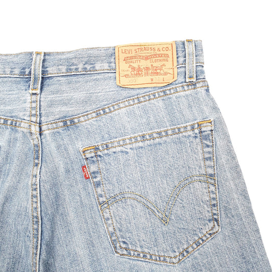 Mens Blue Levis Denim Jeans Jorts 550 Relaxed Baggy Denim Shorts