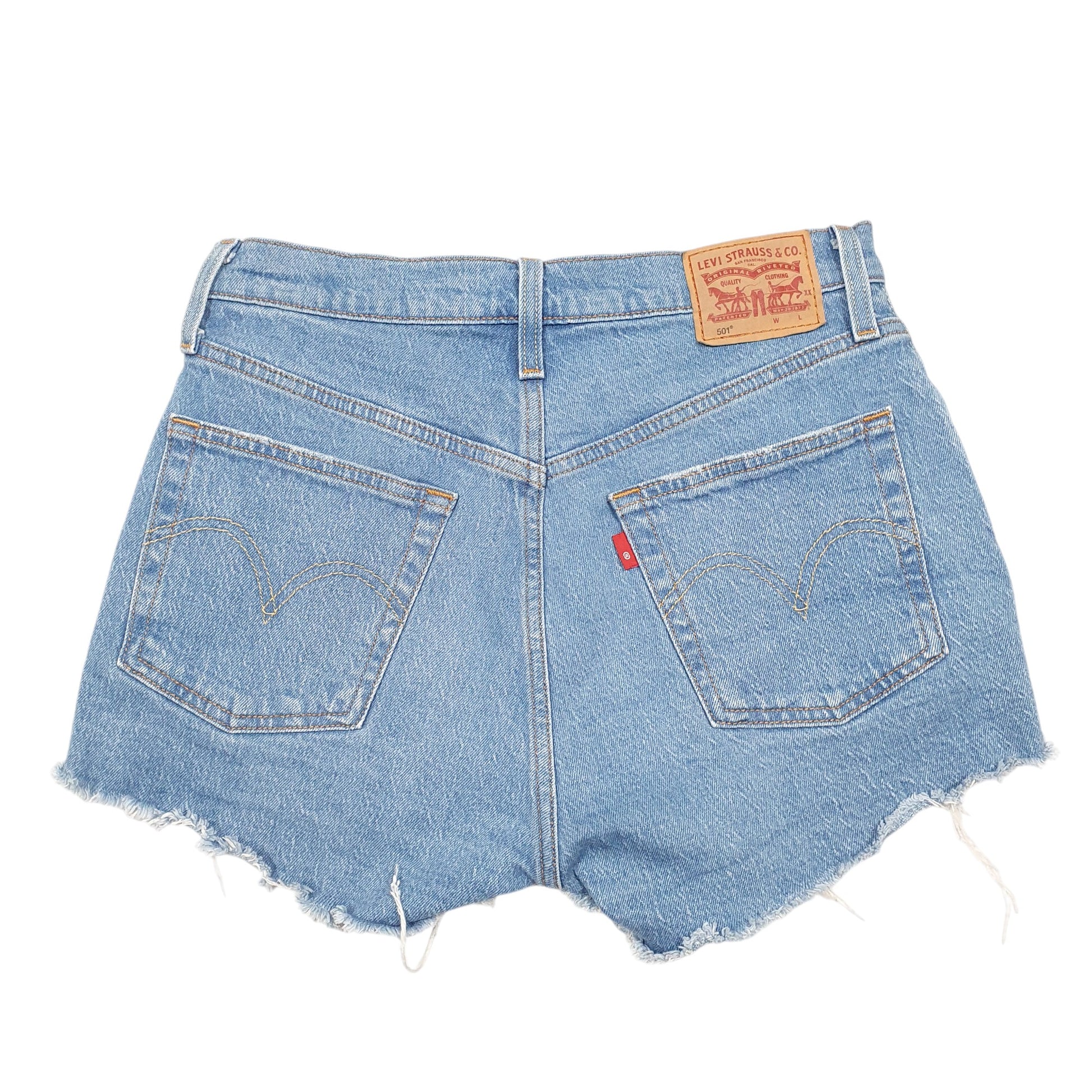 Womens Blue Levis 501 Jorts Hot Pants Denim Shorts