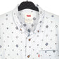 Mens Blue Levis Pattern Print khaadi Short Sleeve Shirt