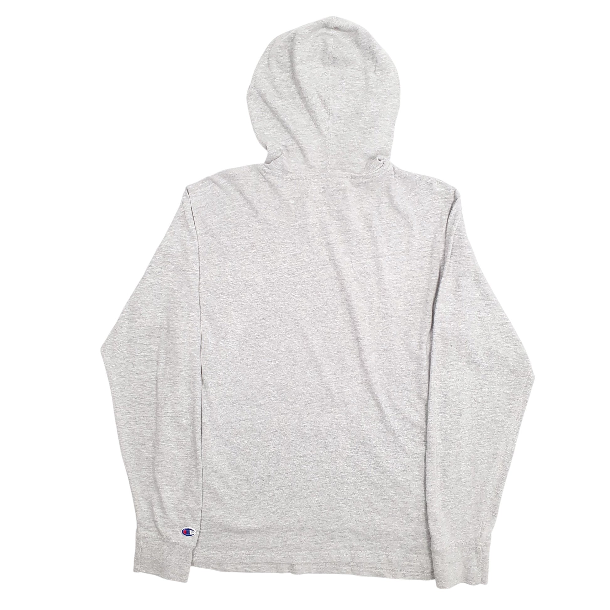Mens Grey Champion Spellout Hoodie Jumper