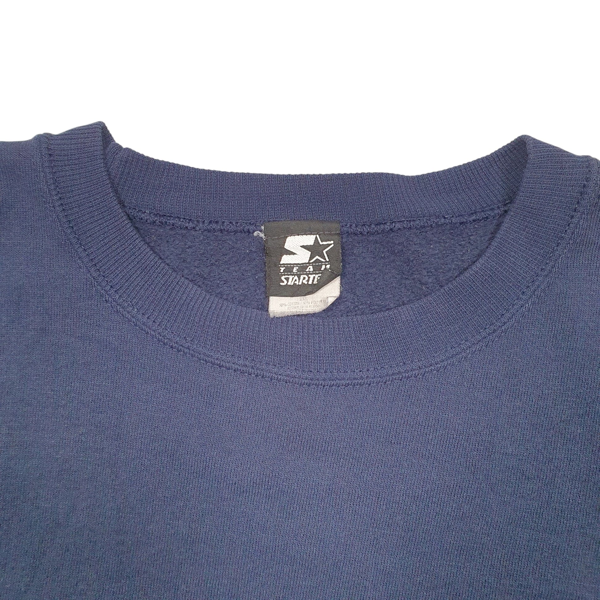 Mens Navy Starter North Carolina Team USA Spellout 90s Vintage Crewneck Jumper