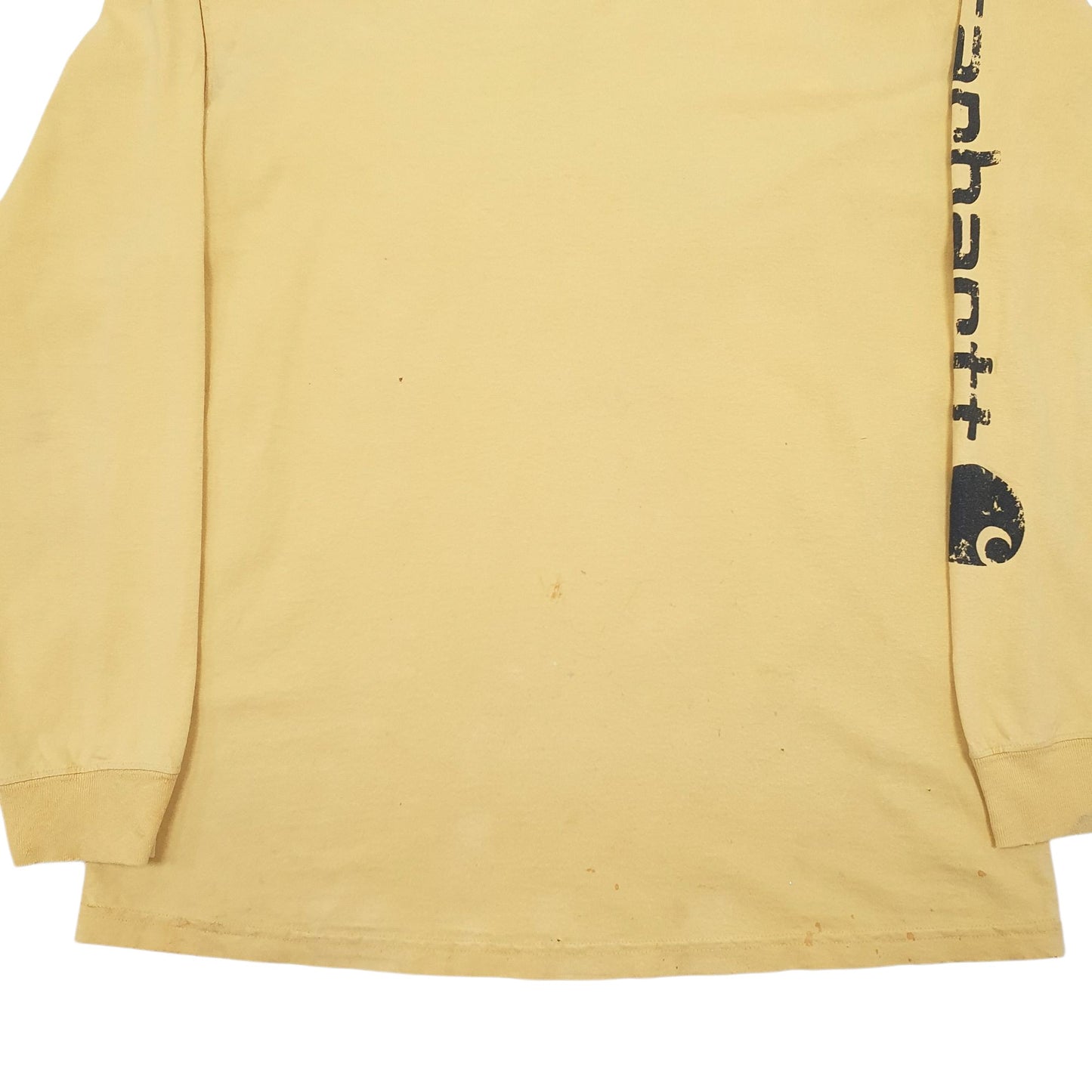 Mens Yellow Carhartt  Long Sleeve T Shirt