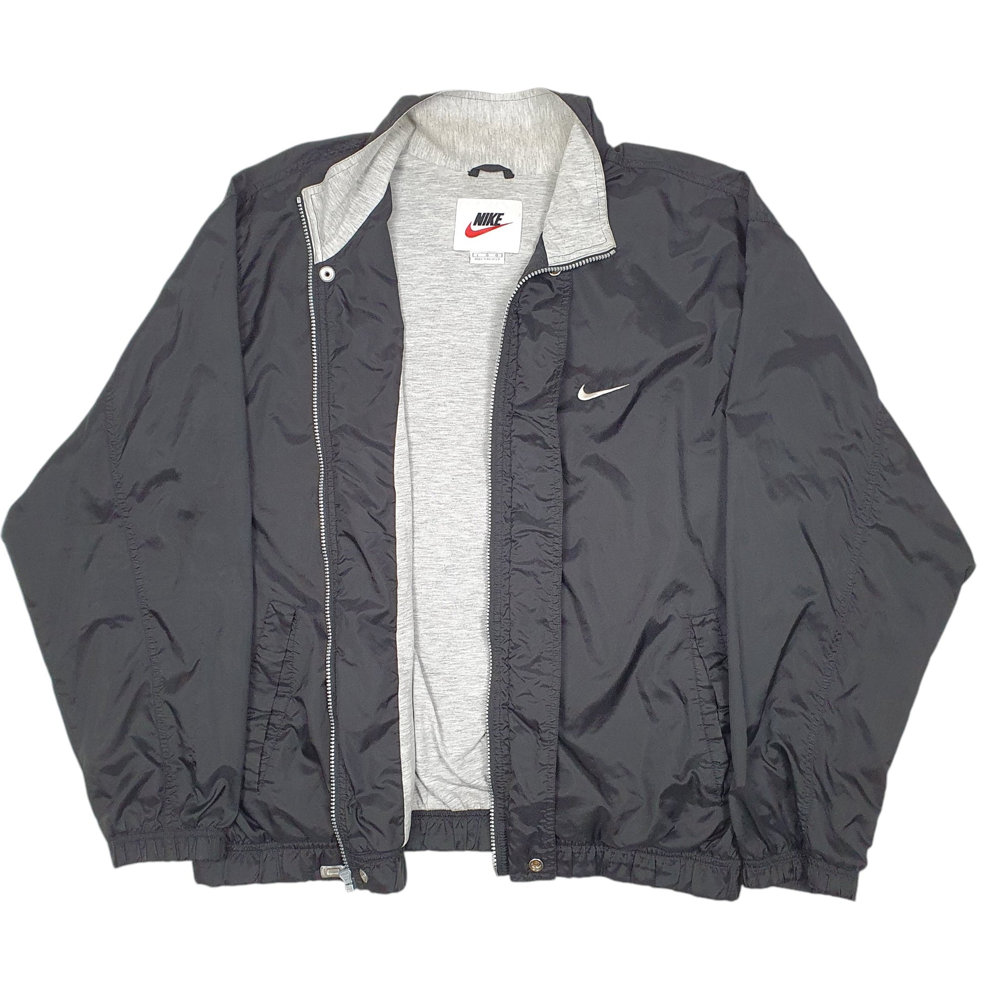 Mens Black Nike Vintage 90s Swoosh  Coat