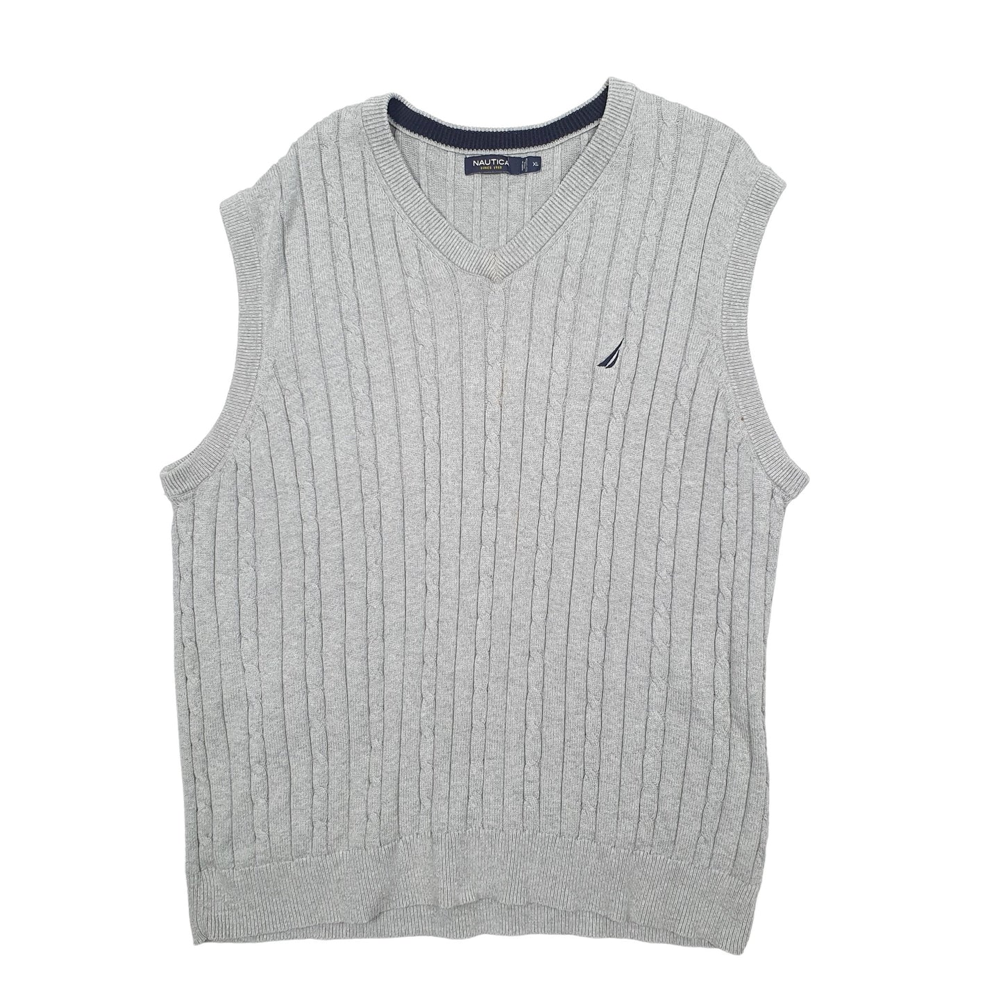 Mens Grey Nautica Tanktop Crewneck Jumper