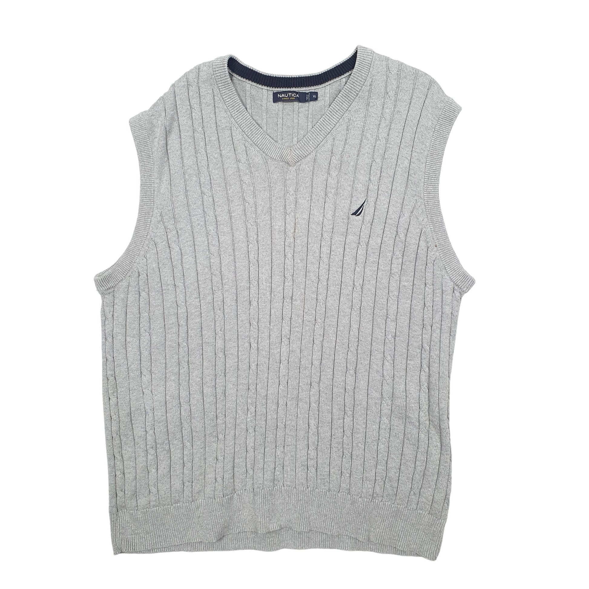 Mens Grey Nautica Tanktop Crewneck Jumper