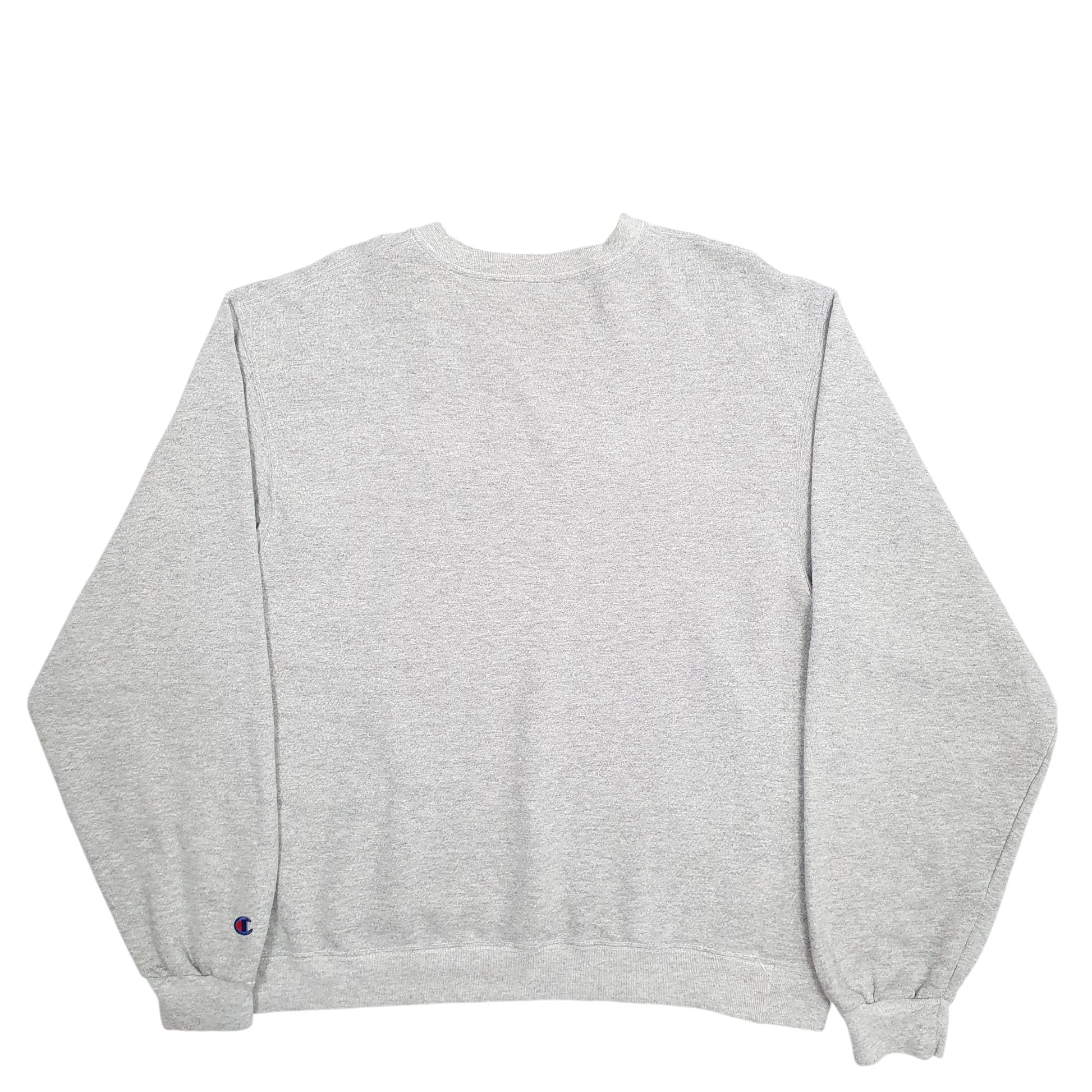 Mens Grey Champion Spellout Athletic Crewneck Jumper