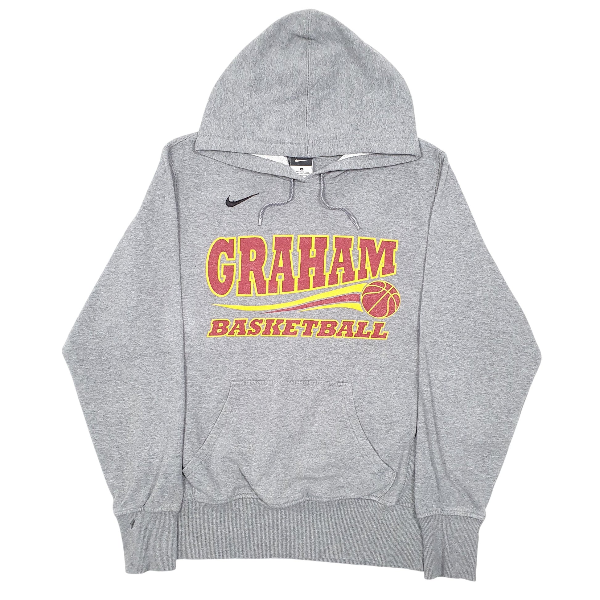 Mens Grey Nike Graham Basketball USA Spellout Hoodie Jumper
