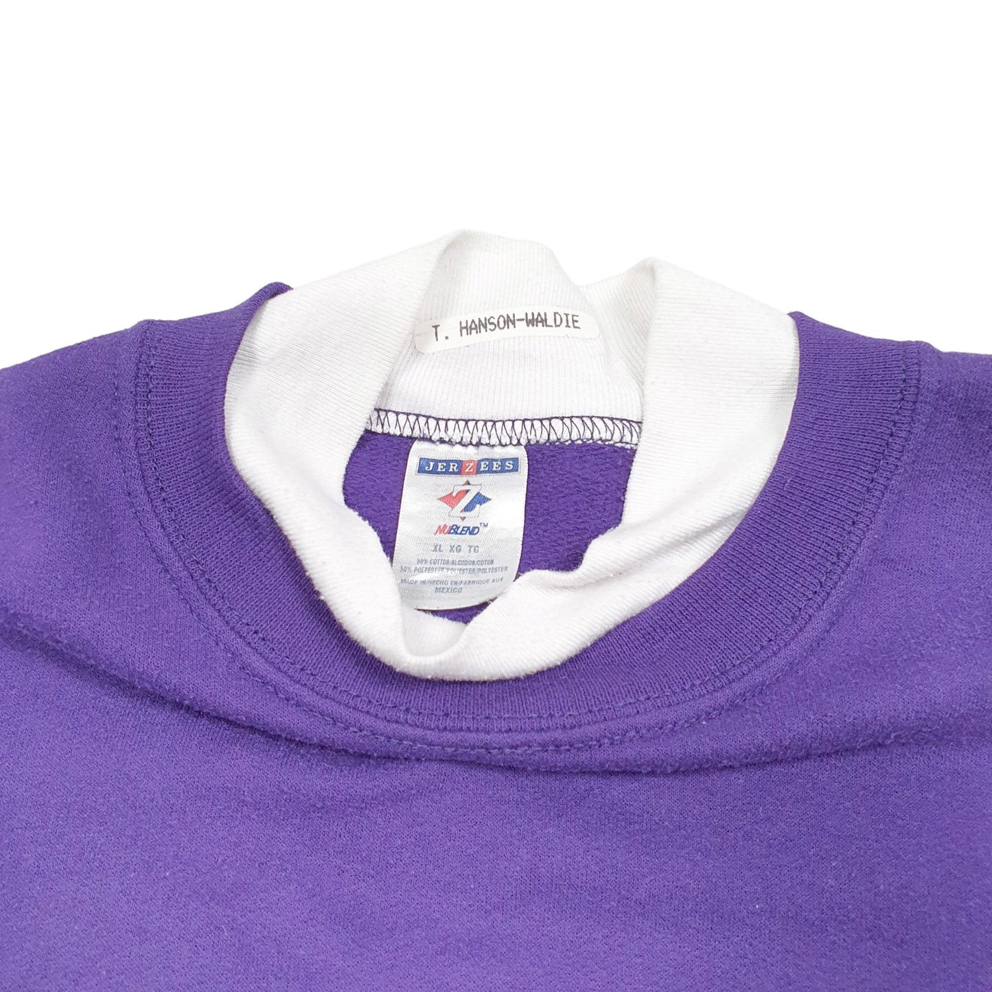 Mens Purple Jerzees Vintage Festive Snowmen Let It Snow Christmas Crewneck Jumper