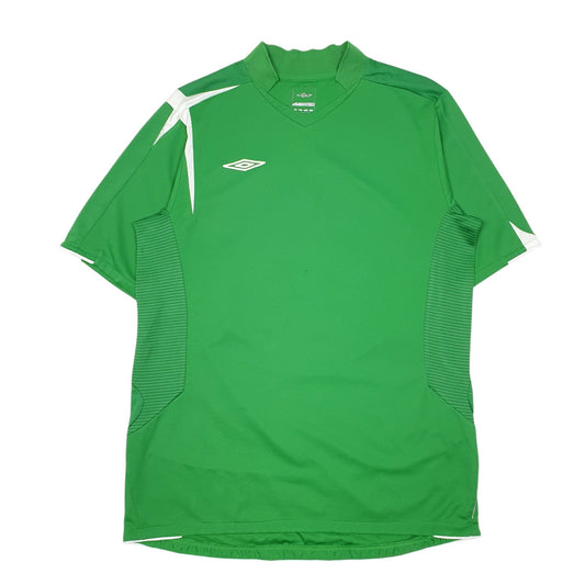 Mens Green Umbro Football Active Short Sleeve T Shirt