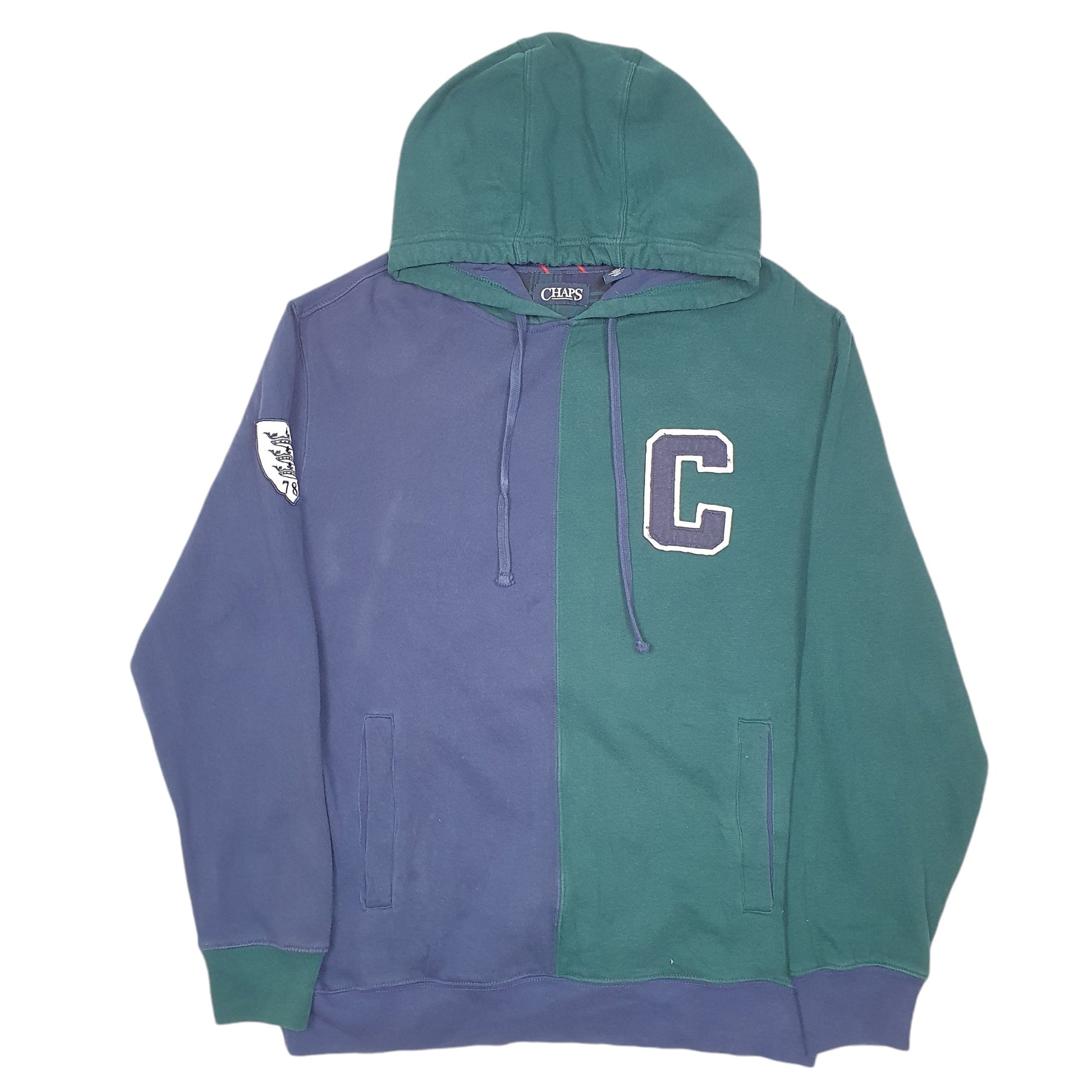 Mens Navy Chaps C Logo Two Tone Hoodie Jumper