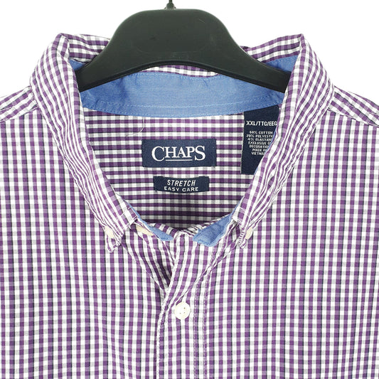 Mens Purple Chaps Stretch Long Sleeve Shirt