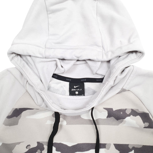 Mens Grey Nike Camo Dri-Fit Hoodie Jumper