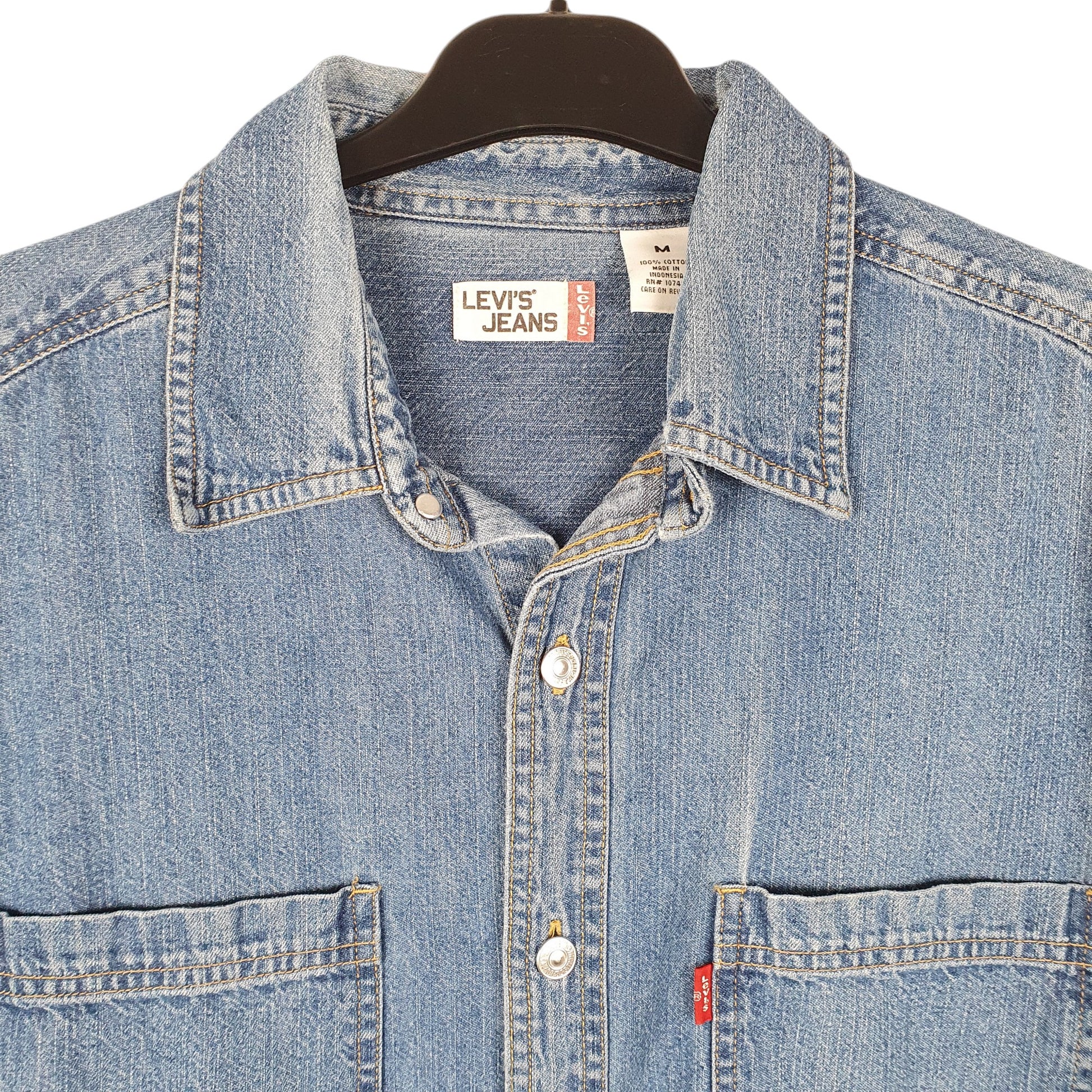 Mens Blue Levis Denim Jeans Overshirt Shacket Long Sleeve Shirt