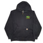 Mens Black Carhartt Workwear Hoodie C&C Drywall Contractors USA Full Zip Jumper