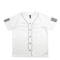 Mens White Adidas Baseball Jersey Backprint Short Sleeve T Shirt