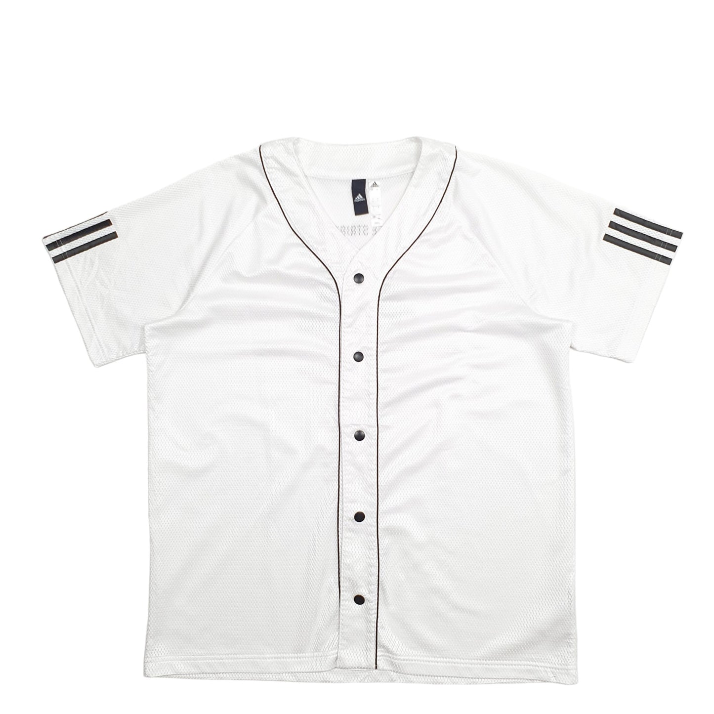 Mens White Adidas Baseball Jersey Backprint Short Sleeve T Shirt