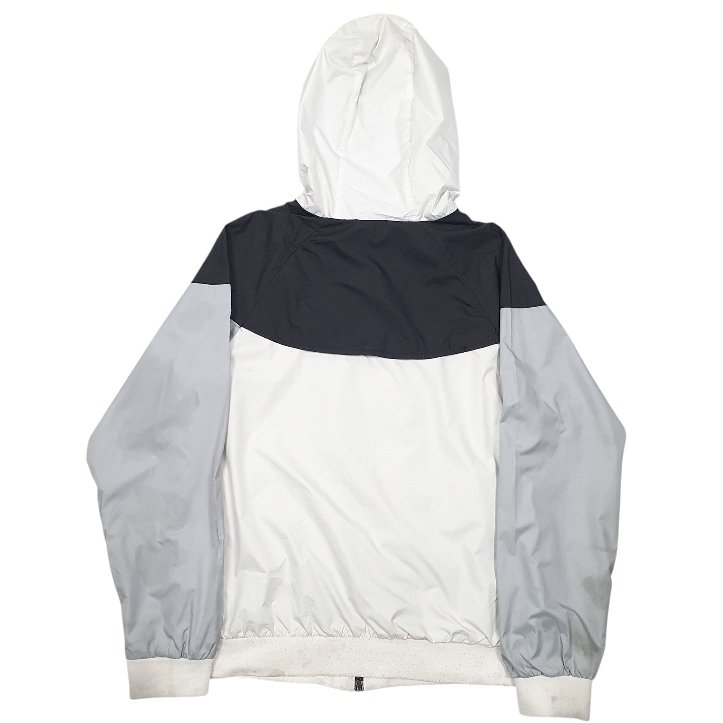Mens White Nike Windrunner Hooded  Coat