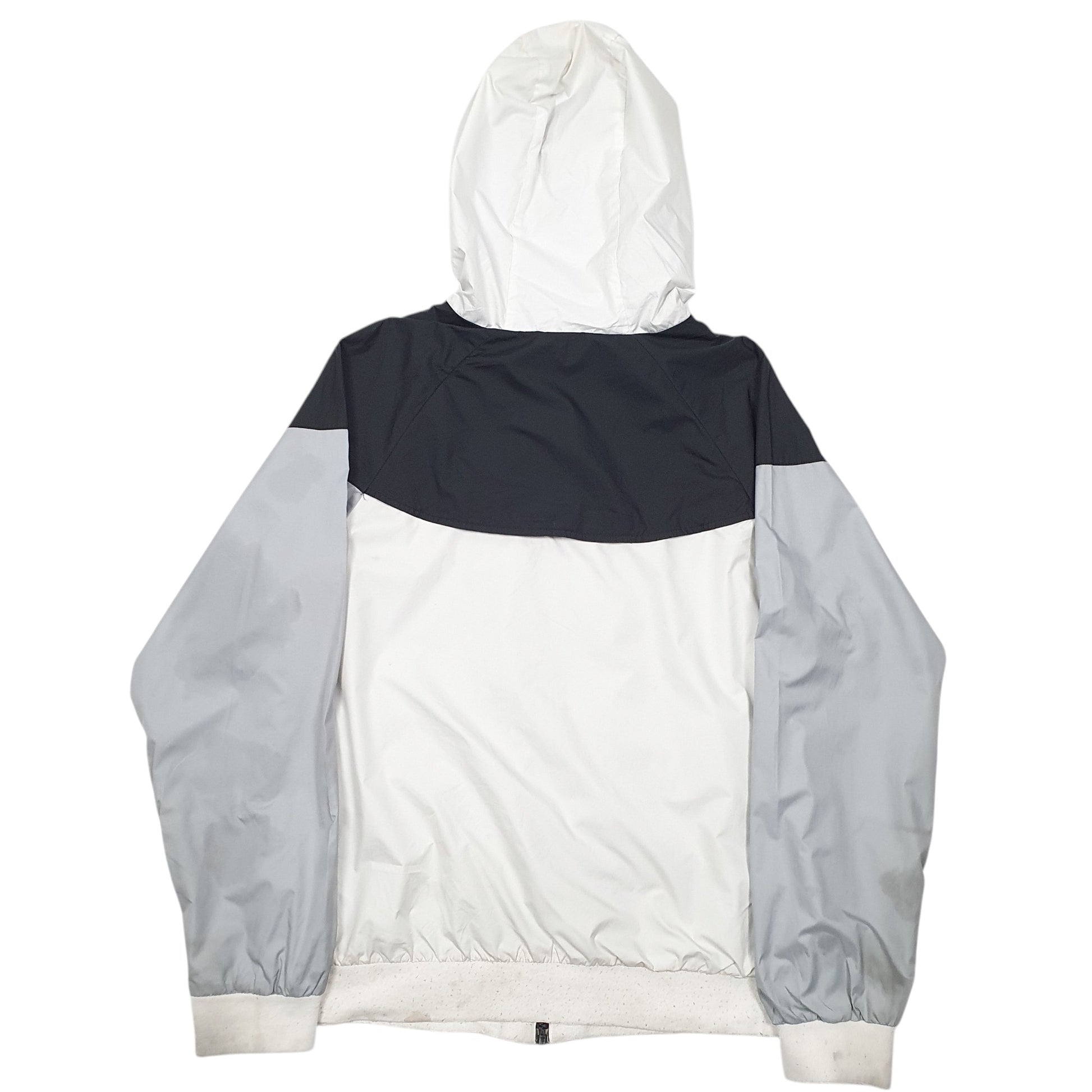Mens White Nike Windrunner Hooded  Coat
