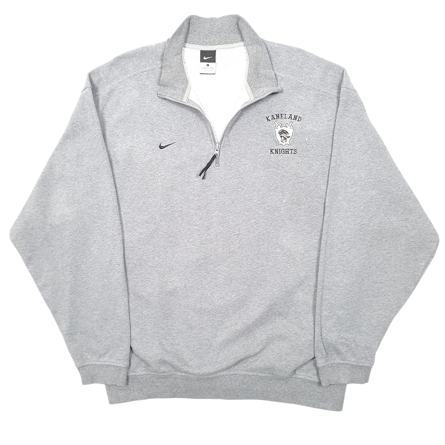 Mens Grey Nike Kaneland Knights Football USA Quarter Zip Jumper