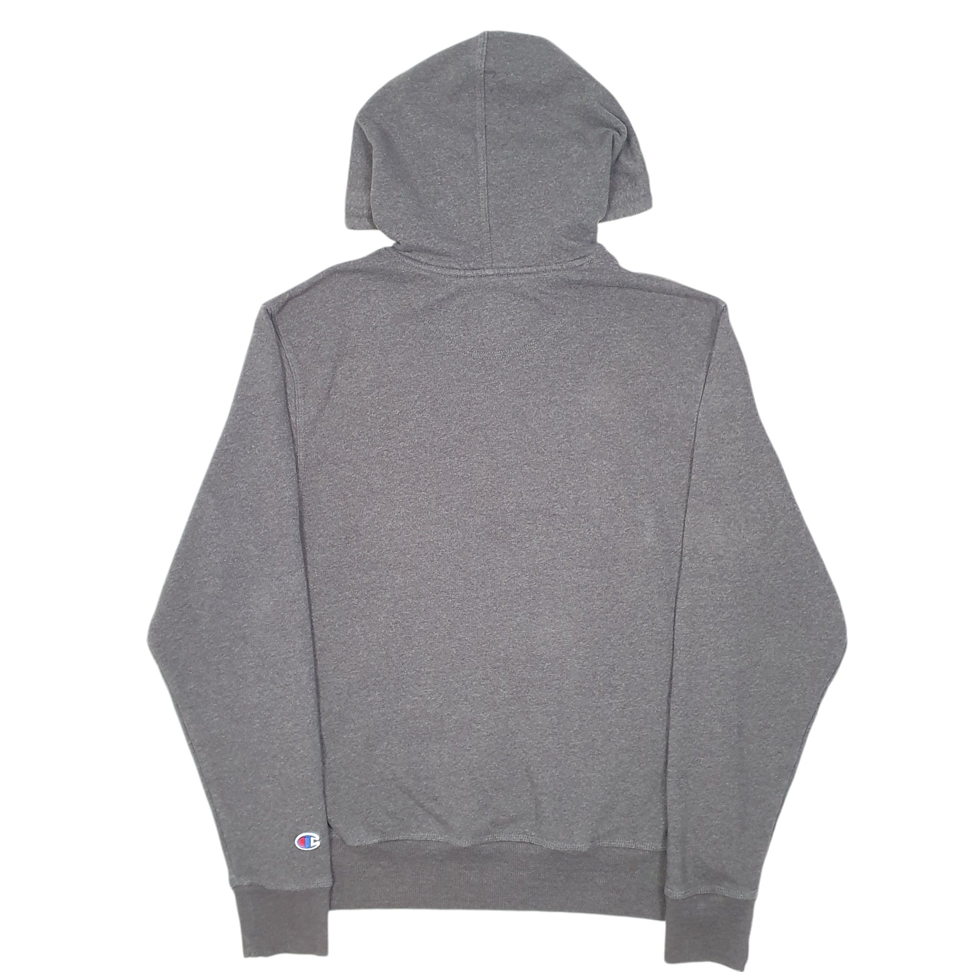 Mens Grey Champion Script Hoodie Jumper