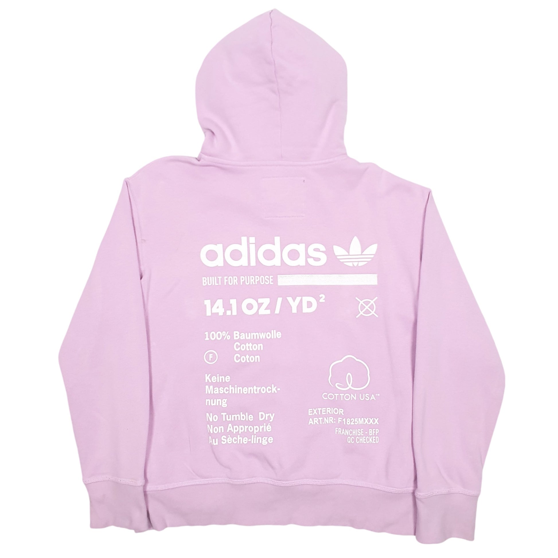 Womens Pink Adidas Spellout Hoodie Jumper