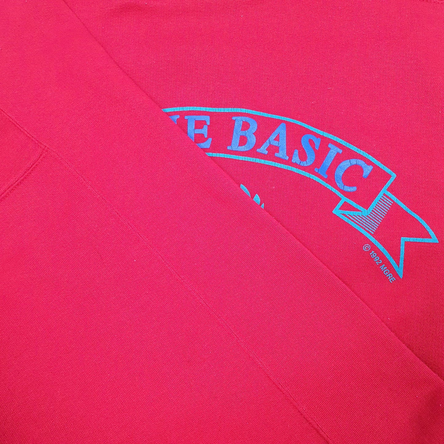 Mens Red IOU Vintage 1992 Classic Comfort Genuine Basic Hoodie Jumper