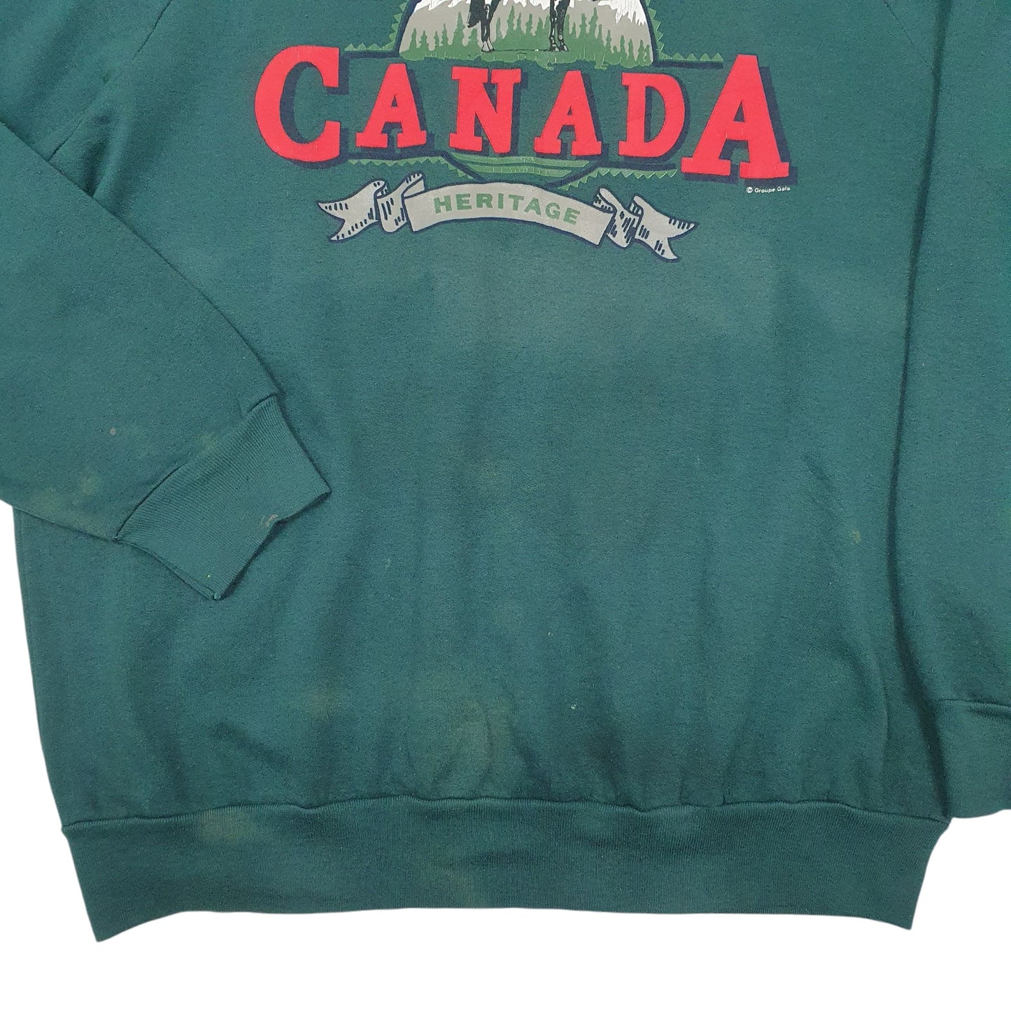 Mens Green Unbranded Vintage 80s 90s Canada Crewneck Jumper