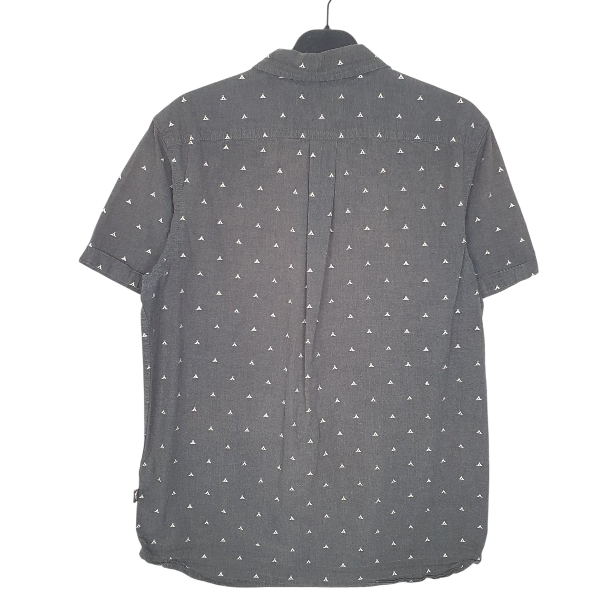 Mens Grey The North Face Teepee Tent Camping Short Sleeve Shirt