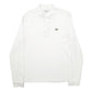 Mens White Lacoste  Long Sleeve Polo Shirt