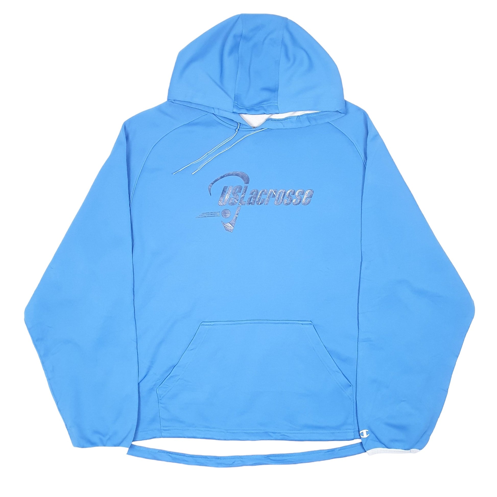 Mens Blue Champion Active U.S Lacrosse Hoodie Jumper