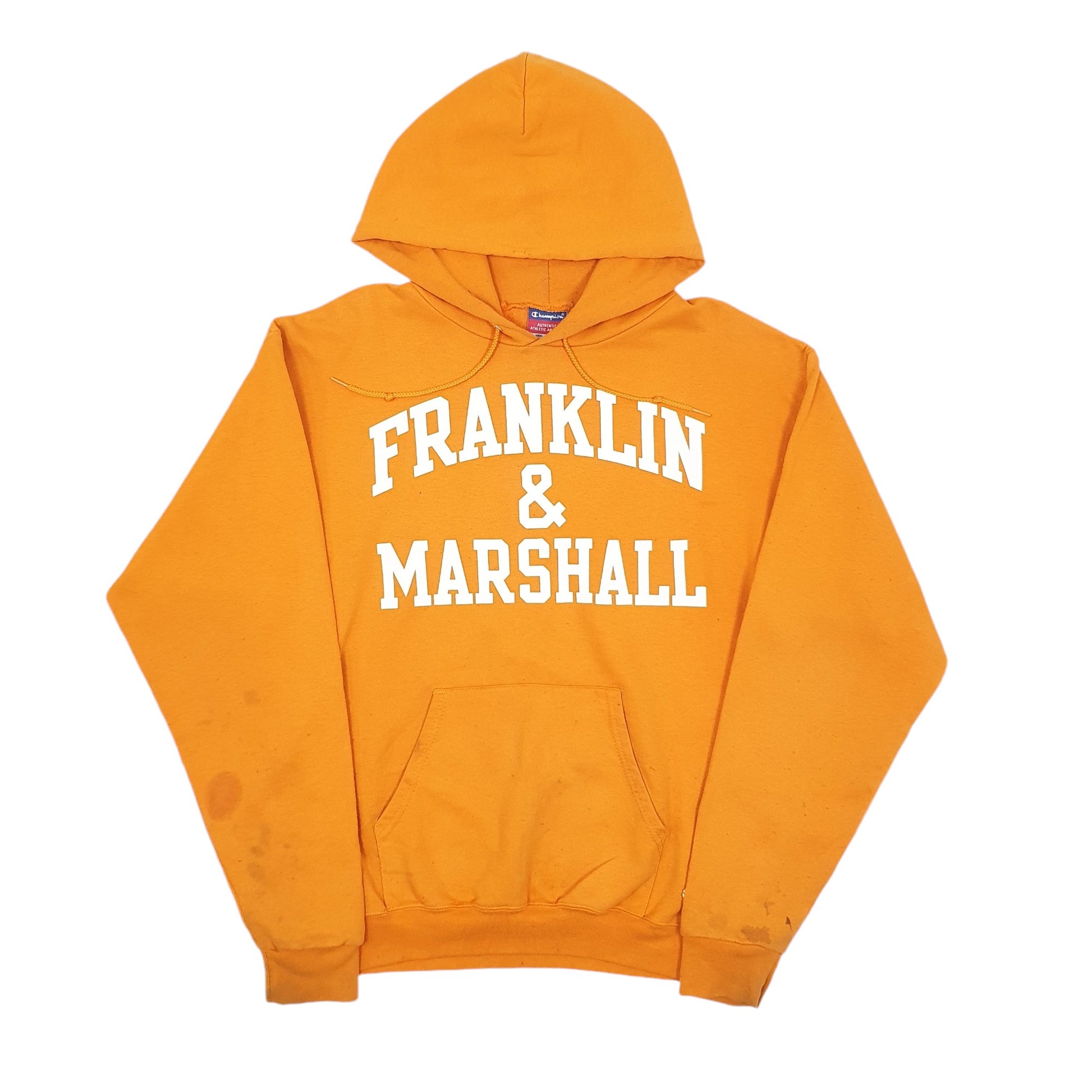 Mens Orange Champion Franklin and Marshall Hoodie Jumper