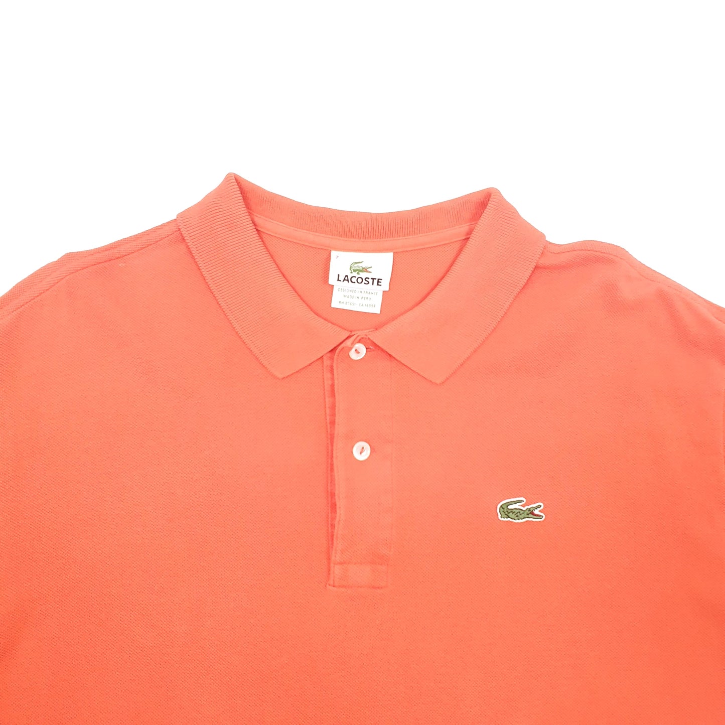 Mens Orange Lacoste  Short Sleeve Polo Shirt