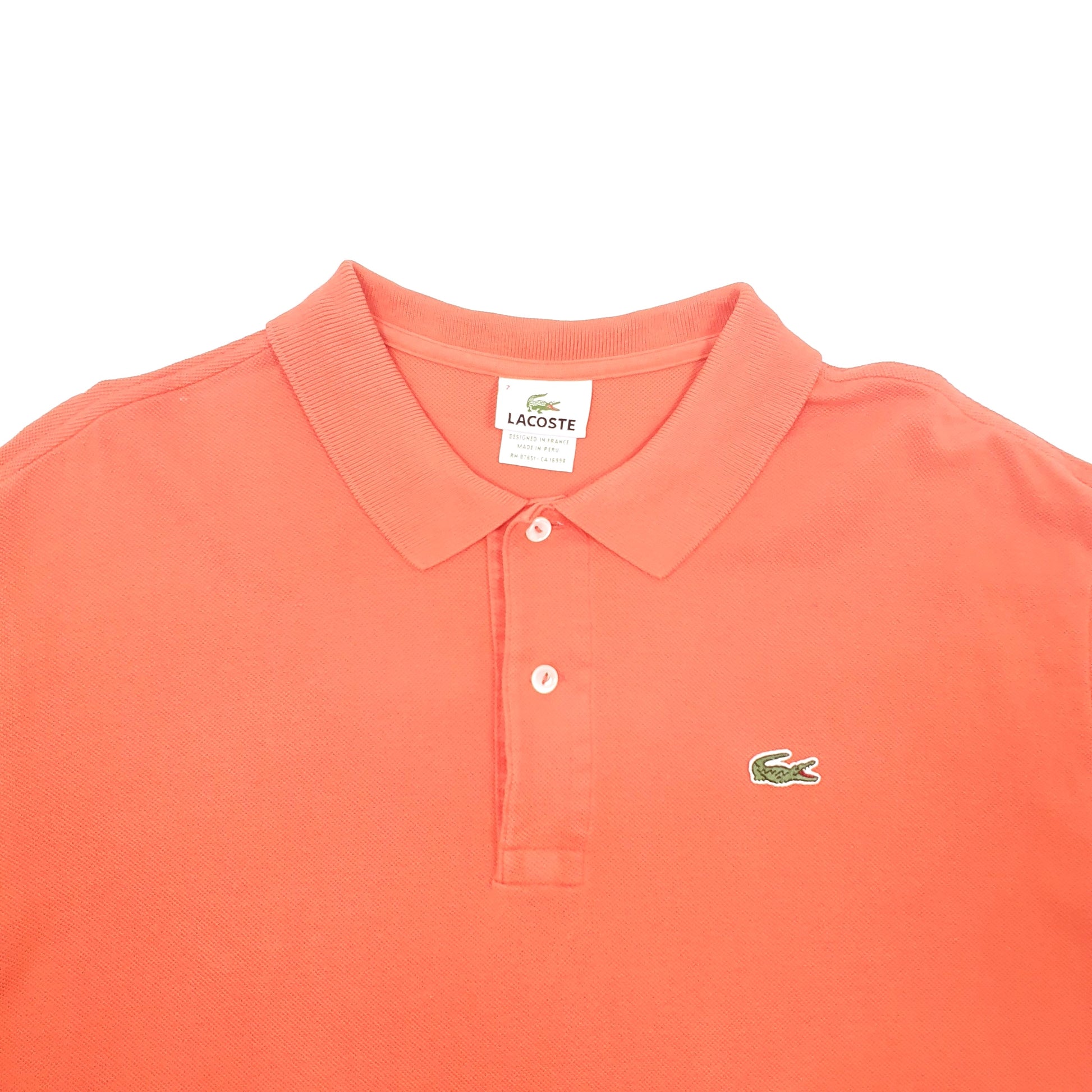 Mens Orange Lacoste  Short Sleeve Polo Shirt