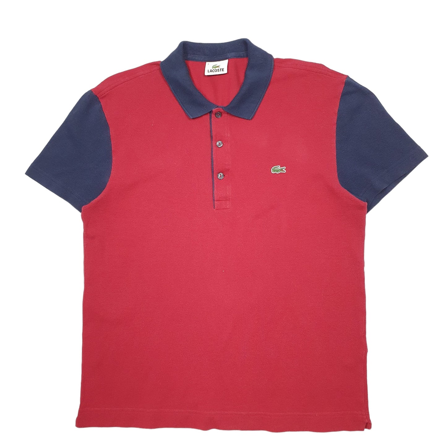 Mens Red Lacoste  Short Sleeve Polo Shirt