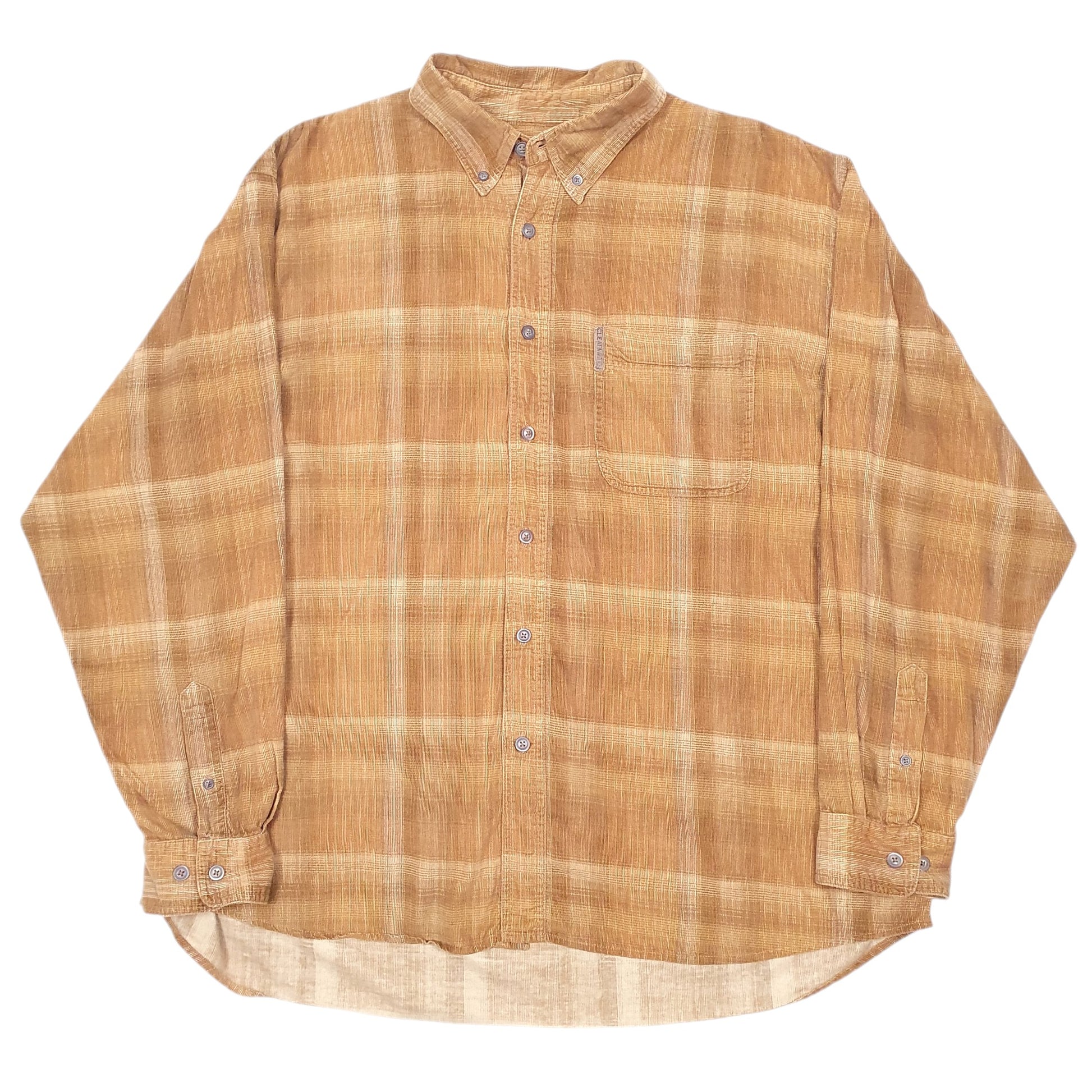 Mens Brown Clearwater Corduroy Overshirt Shacket Long Sleeve Shirt