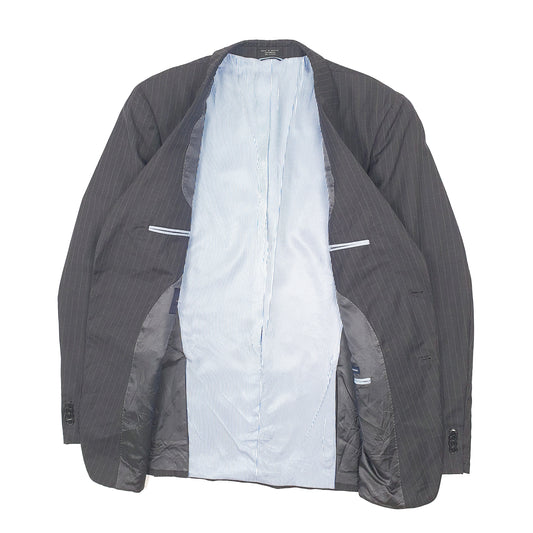 Mens Black Tommy Hilfiger Pinstripe  Coat