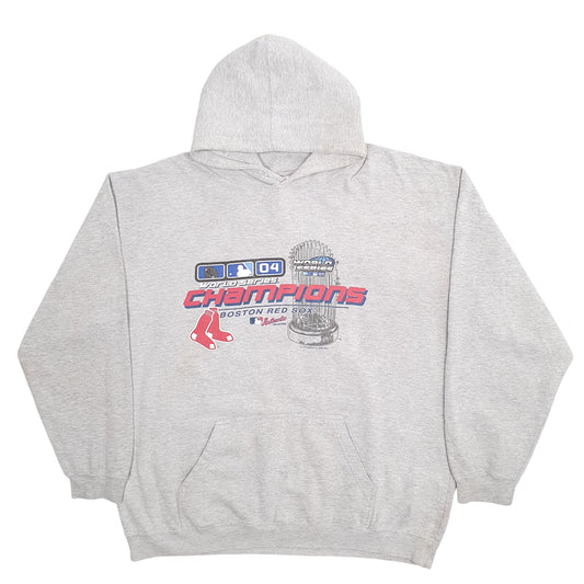 Mens Grey Alstyle Boston Red Sox MLB Baseball Champions 2004 Hoodie Jumper