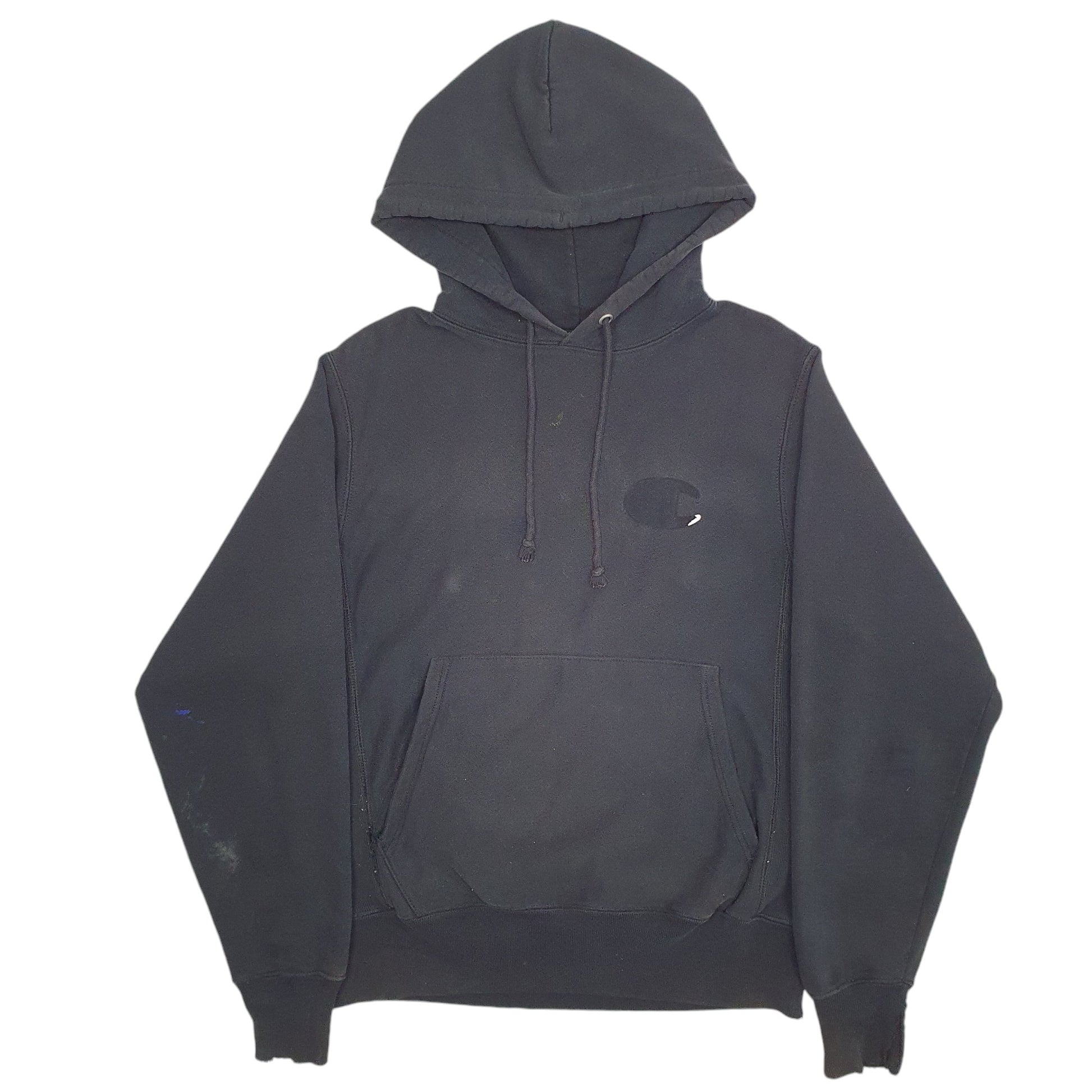 Mens Black Champion Reverse Weave Hoodie Jumper
