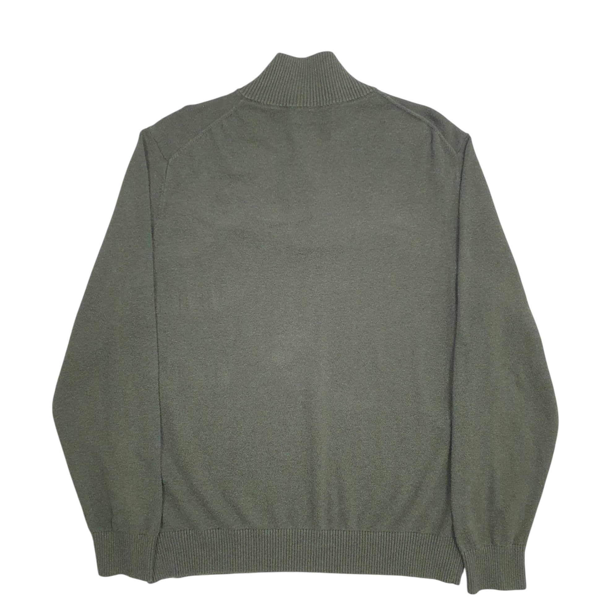 Mens Green Nautica Knit Quarter Zip Jumper