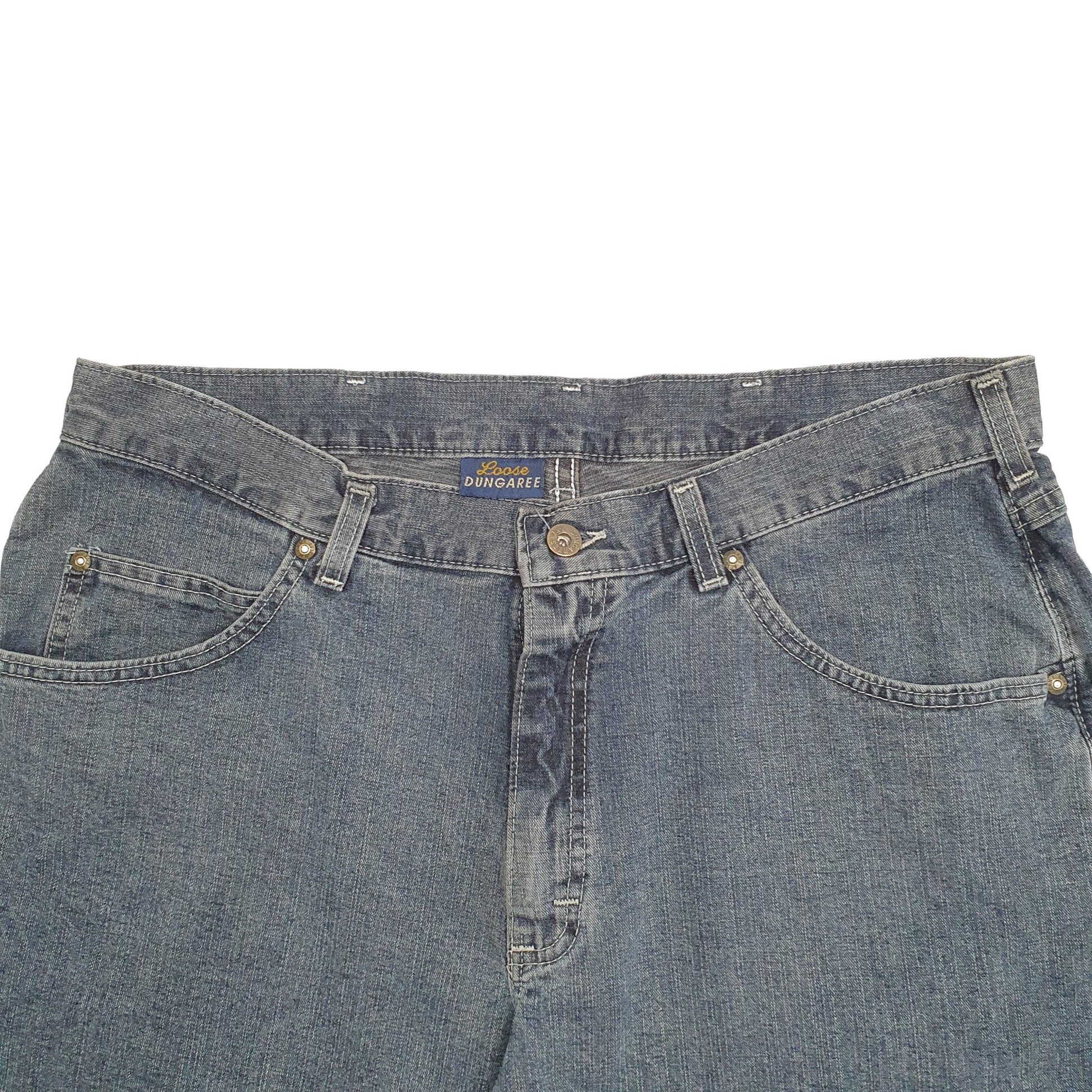 Mens Blue Lee Dungarees Denim Shorts