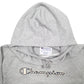 Mens Grey Champion Spellout Hoodie Jumper