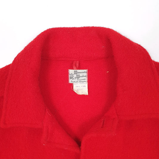 Mens Red Minnesota Woolen Fashion Wagon Vintage 1960s 70s Cruiser  Coat