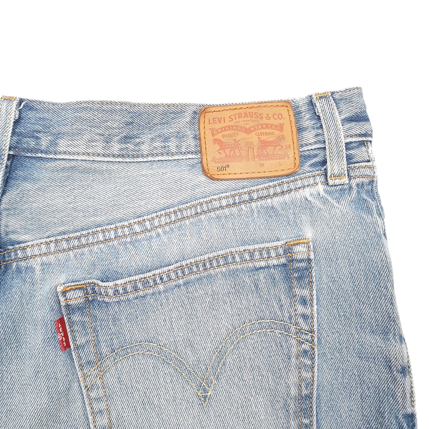 Womens Blue Levis 501 Denim Jorts Hot Pants Denim Shorts