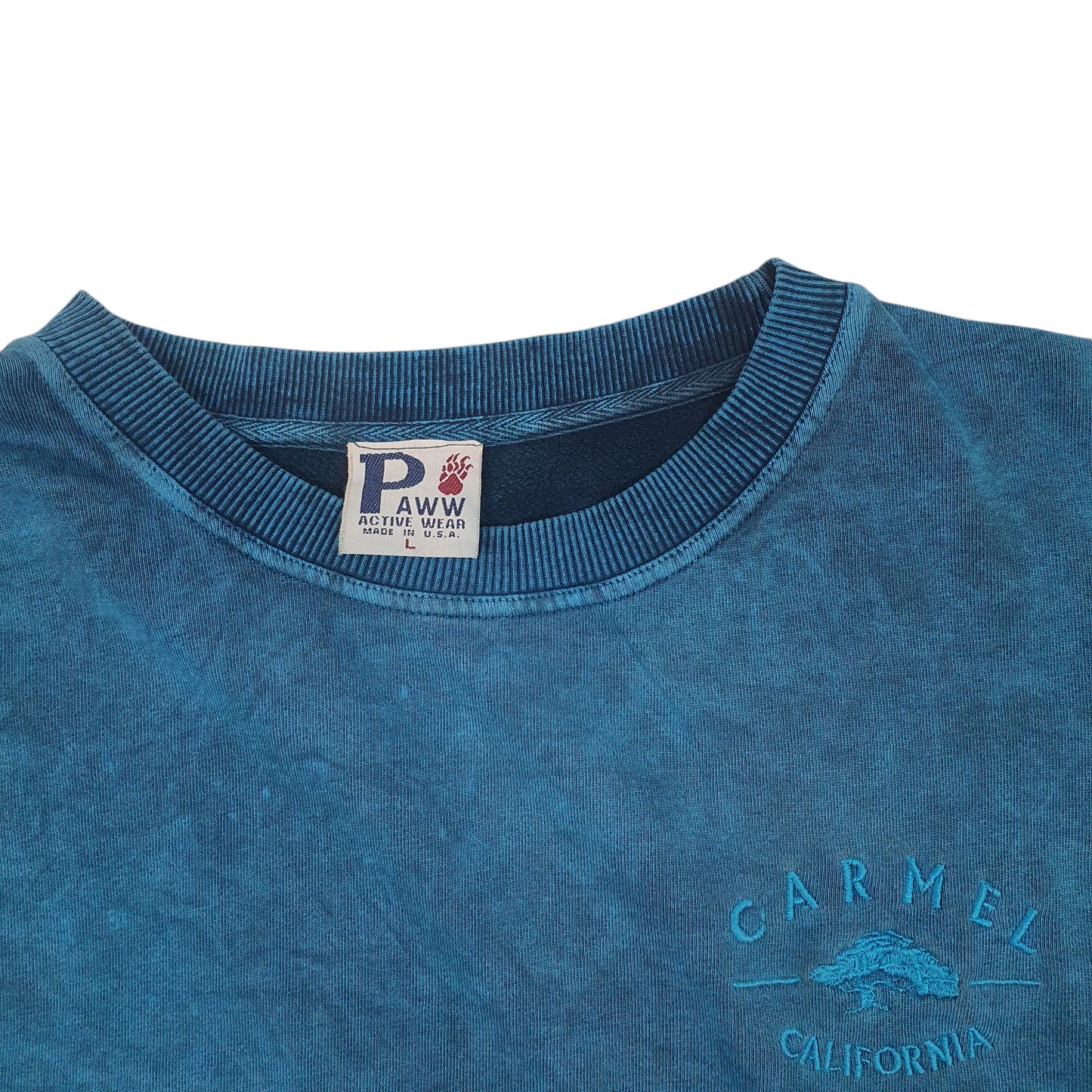 Mens Blue Paww Vintage 1990s made in USA Carmel California Crewneck Jumper