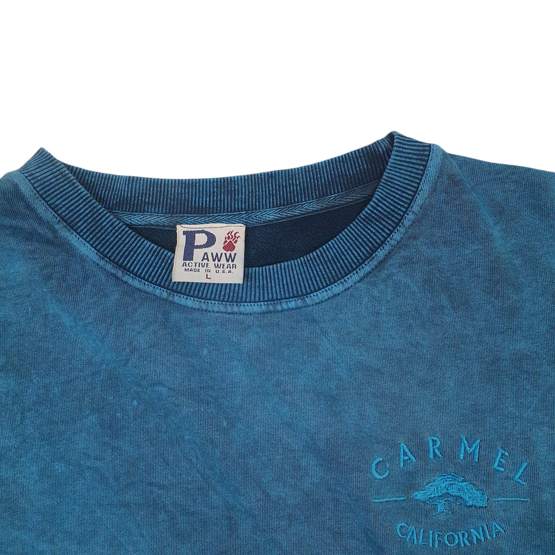 Mens Blue Paww Vintage 1990s made in USA Carmel California Crewneck Jumper